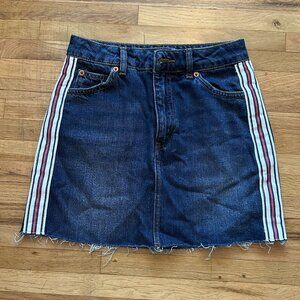 Topshop Denim Moto Mini Skirt w/ Ribbon Side Detail – Size 0 – Trendy + Y2K Vibe